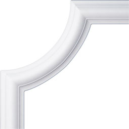 Ekena Millwork - PML08X09AS - Endurathane Ashford Panel Moulding Corner, 9 3/4"W x 9"H (matches moulding PML01X00AS), Factory Primed