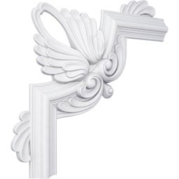 Ekena Millwork - PML16X16BE - Endurathane Bedford Panel Moulding Corner, 17 1/2"W x 16 1/2"H (matches moulding PML02X01BE), Factory Primed