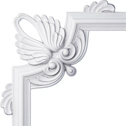 Ekena Millwork - PML16X16BE - Endurathane Bedford Panel Moulding Corner, 17 1/2"W x 16 1/2"H (matches moulding PML02X01BE), Factory Primed