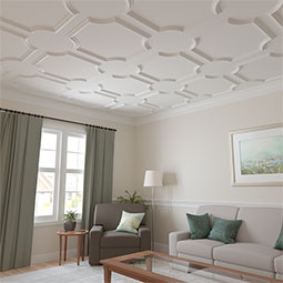 Ekena Millwork - PML17X17BE - Endurathane Bedford Panel Moulding Corner, 18 3/4"W x 17 3/4"H (matches moulding PML02X01BE), Factory Primed