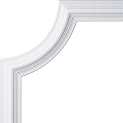 Ekena Millwork - PML17X17BE - Endurathane Bedford Panel Moulding Corner, 18 3/4"W x 17 3/4"H (matches moulding PML02X01BE), Factory Primed