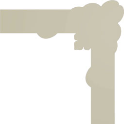 Ekena Millwork - PML16X16ED - Endurathane Edinburgh Panel Moulding Corner, 17 1/4"W x 16 1/4"H (matches moulding PML03X01ED), Factory Primed