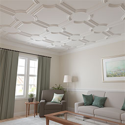 Ekena Millwork - PML14X14ED - Endurathane Edinburgh Panel Moulding Corner, 15 3/8"W x 14 3/8"H (matches moulding PML03X01ED), Factory Primed