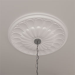 Ekena Millwork - CM31GO_P - Endurathane Gorleen Ceiling Medallion, 31 5/8"OD x 3 5/8"ID x 1 7/8"P (Fits Canopies up to 3 5/8")