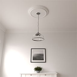 Ekena Millwork - CM24CR_P - Endurathane Crendon Ceiling Medallion, 24 1/8"OD x 4 3/8"ID x 2 1/4"P (Fits Canopies up to 4 3/8")
