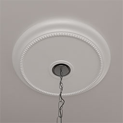 Ekena Millwork - CM24CR_P - Endurathane Crendon Ceiling Medallion, 24 1/8"OD x 4 3/8"ID x 2 1/4"P (Fits Canopies up to 4 3/8")