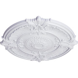 Ekena Millwork - CM53AT_P - Endurathane Attica Acanthus Leaf Ceiling Medallion, 53 1/2"OD x 3 1/2"P (Fits Canopies up to 4 5/8")