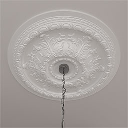 Ekena Millwork - CM38OS_P - Endurathane Oslo Ceiling Medallion, 38 3/8"OD x 2 7/8"P (Fits Canopies up to 7 5/8")