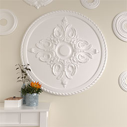 Ekena Millwork - CM40MI_P - Endurathane Milton Ceiling Medallion, 40 5/8"OD x 1 3/4"P (Fits Canopies up to 7 7/8")