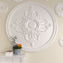 Ekena Millwork - CM54MI_P - Endurathane Milton Ceiling Medallion, 54 1/4"OD x 2 7/8"P (Fits Canopies up to 10 1/2")