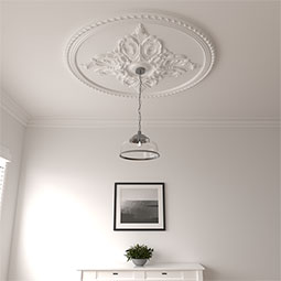 Ekena Millwork - CM54MI_P - Endurathane Milton Ceiling Medallion, 54 1/4"OD x 2 7/8"P (Fits Canopies up to 10 1/2")