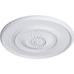 Ekena Millwork - CM41FL_P - Endurathane Large Floral Ceiling Medallion, 41 1/8"OD x 2 1/2"P (Fits Canopies up to 1 1/2"), Factory Primed