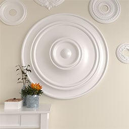 Ekena Millwork - CM40CL_P - Endurathane Small Classic Ceiling Medallion, 40 1/4"OD x 3 1/8"P (Fits Canopies up to 10")