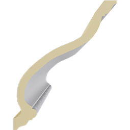 Ekena Millwork - MLD08X07X11MD - Endurathane Medea Beaded Crown Moulding, 8 3/4"H x 7"P x 11 1/4"F x 94 1/2"L, Factory Primed