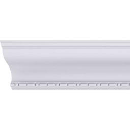 Ekena Millwork - MLD08X07X11MD - Endurathane Medea Beaded Crown Moulding, 8 3/4"H x 7"P x 11 1/4"F x 94 1/2"L, Factory Primed