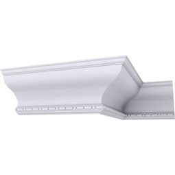 Ekena Millwork - MLD08X07X11MD - Endurathane Medea Beaded Crown Moulding, 8 3/4"H x 7"P x 11 1/4"F x 94 1/2"L, Factory Primed