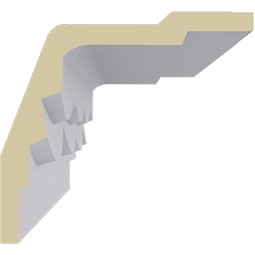 Ekena Millwork - MLD04X04X05BA - Endurathane Bateman Swag Crown Moulding, 4 1/8"H x 4 1/4"P x 5 7/8"F x 94 1/2"L, Factory Primed