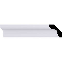 Ekena Millwork - MLD01X01X02ED - Endurathane Edinburgh Traditional Crown Moulding, 1 3/4"H x 1 3/4"P x 2 1/2"F x 94 1/2"L, Factory Primed