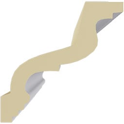 Ekena Millwork - MLD03X03X05GO - Endurathane Gorleen Crown Moulding, 3 7/8"H x 3 7/8"P x 5 1/2"F x 94 1/2"L, Factory Primed
