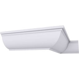 Ekena Millwork - MLD02X02X02GI - Endurathane Giana Crown Moulding, 2"H x 2"P x 2 3/4"F x 94 1/2"L, Factory Primed
