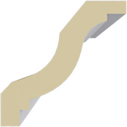 Ekena Millwork - MLD01X01X02JA - Endurathane Jackson Traditional Crown Moulding, 1 5/8"H x 1 5/8"P x 2 1/4"F x 94 1/2"L, Factory Primed