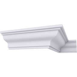 Ekena Millwork - MLD02X02X02MA - Endurathane Marseille Traditional Crown Moulding, 2"H x 2"P x 2 3/4"F x 94 1/2"L, Factory Primed