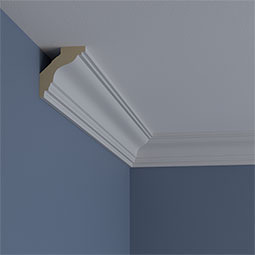 Ekena Millwork - MLD02X02X03OR - Endurathane Orion Traditional Crown Moulding, 2 3/4"H x 2 3/4"P x 3 7/8"F x 94 1/2"L, Factory Primed