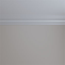 Ekena Millwork - MLD04X04X06TN - Endurathane Tristan Traditional Crown Moulding, 4 3/4"H x 4 3/4"P x 6 3/4"F x 94 1/2"L, Factory Primed