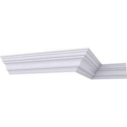 Ekena Millwork - MLD04X04X06TN - Endurathane Tristan Traditional Crown Moulding, 4 3/4"H x 4 3/4"P x 6 3/4"F x 94 1/2"L, Factory Primed