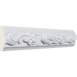 Ekena Millwork - PML02X00SU - Endurathane Sussex Floral Panel Moulding, 2"H x 7/8"P x 94 1/2"L, Factory Primed