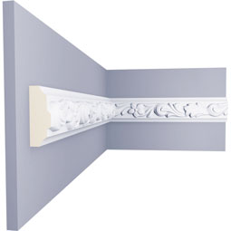 Ekena Millwork - PML02X00SU - Endurathane Sussex Floral Panel Moulding, 2"H x 7/8"P x 94 1/2"L, Factory Primed