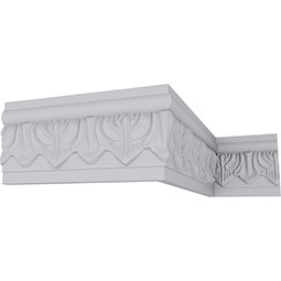 Ekena Millwork - MLD02X00TI - Endurathane Tirana Acanthus Leaf Panel Moulding, 2 3/4"H x 5/8"P x 94 1/2"L, Factory Primed