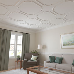 Ekena Millwork - PML11X11JA - Endurathane Jackson French Ribbon Panel Moulding Corner, 12 3/8"W x 11 3/4"H (matches moulding PML01X00JA), Factory Primed