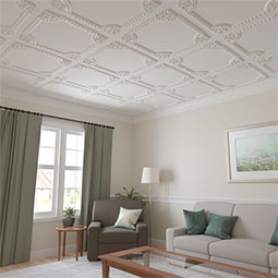 Ekena Millwork - PML10X10FO - Endurathane Foster Running Coin Panel Moulding Corner, 11 1/4"W x 10 1/4"H (matches moulding PML02X00FO), Factory Primed