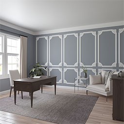 Ekena Millwork - PML10X10FO - Endurathane Foster Running Coin Panel Moulding Corner, 11 1/4"W x 10 1/4"H (matches moulding PML02X00FO), Factory Primed