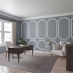 Ekena Millwork - PML10X10FO-2 - Endurathane Foster Running Coin II Panel Moulding Corner, 11 1/4"W x 10 1/4"H (matches moulding PML02X00FO), Factory Primed