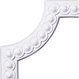 Ekena Millwork - PML10X10FO-2 - Endurathane Foster Running Coin II Panel Moulding Corner, 11 1/4"W x 10 1/4"H (matches moulding PML02X00FO), Factory Primed