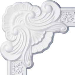 Ekena Millwork - PML09X09AC - Endurathane Acanthus Leaf Panel Moulding Corner, 10 3/8"W x 9 3/8"H (matches moulding PML02X00AC), Factory Primed