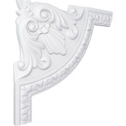 Ekena Millwork - PML08X08NE - Endurathane Nexus Acanthus Leaf Panel Moulding Corner, 9 1/2"W x 8 1/2"H (matches moulding PML01X00NE), Factory Primed