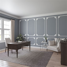 Ekena Millwork - PML08X08NE - Endurathane Nexus Acanthus Leaf Panel Moulding Corner, 9 1/2"W x 8 1/2"H (matches moulding PML01X00NE), Factory Primed