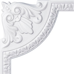 Ekena Millwork - PML08X08NE - Endurathane Nexus Acanthus Leaf Panel Moulding Corner, 9 1/2"W x 8 1/2"H (matches moulding PML01X00NE), Factory Primed