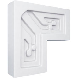 Ekena Millwork - PML03X03ER - Endurathane Eris Key Panel Moulding Corner, 4 3/8"W x 3 3/8"H x 7/8"P (matches moulding PML01X00ER), Factory Primed