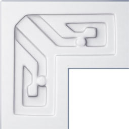 Ekena Millwork - PML03X03ER - Endurathane Eris Key Panel Moulding Corner, 4 3/8"W x 3 3/8"H x 7/8"P (matches moulding PML01X00ER), Factory Primed