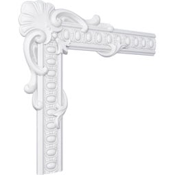 Ekena Millwork - PML19X19CA - Endurathane Caputo Egg & Dart Panel Moulding Corner, 20 7/8"W x 19 7/8"H (matches moulding PML03X00CA), Factory Primed