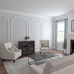Ekena Millwork - PML16X16CA - Endurathane Caputo Egg & Dart Panel Moulding Corner, 17 1/8"W x 16 1/8"H (matches moulding PML03X00CA), Factory Primed