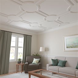 Ekena Millwork - PML16X16CA - Endurathane Caputo Egg & Dart Panel Moulding Corner, 17 1/8"W x 16 1/8"H (matches moulding PML03X00CA), Factory Primed