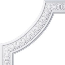 Ekena Millwork - PML16X16CA - Endurathane Caputo Egg & Dart Panel Moulding Corner, 17 1/8"W x 16 1/8"H (matches moulding PML03X00CA), Factory Primed