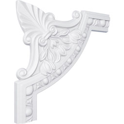 Ekena Millwork - PML10X10RA - Endurathane Raymond Egg & Dart Panel Moulding Corner, 11 1/4"W x 10 1/4"H (matches moulding PML02X00RA), Factory Primed