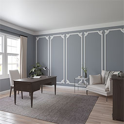 Ekena Millwork - PML10X10RA - Endurathane Raymond Egg & Dart Panel Moulding Corner, 11 1/4"W x 10 1/4"H (matches moulding PML02X00RA), Factory Primed