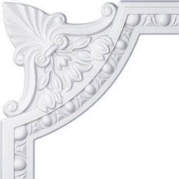 Ekena Millwork - PML10X10RA - Endurathane Raymond Egg & Dart Panel Moulding Corner, 11 1/4"W x 10 1/4"H (matches moulding PML02X00RA), Factory Primed